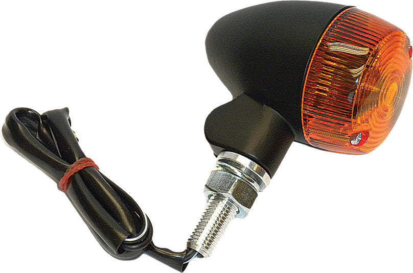 K&S Turn Signal Style 1 Black W/Amber Lens 25-8323BK