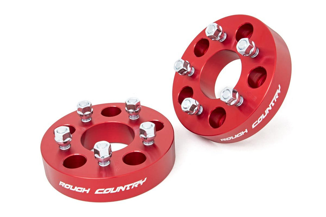 Rough Country 1.5 Inch Wheel Adapters 5X5 To 5X4.5 Red compatible with Jeep Wrangler Jk (07-18) 1100RED