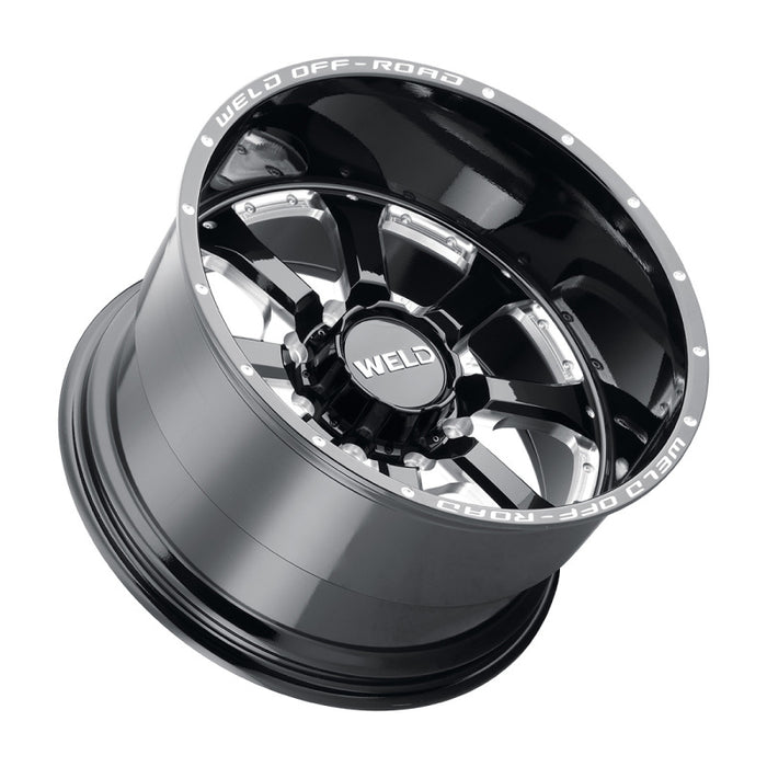 Weld Off-Road W125 20X9 Granada Eight 8X180 ET00 BS5.00 Gloss Black MIL 124.3 W12509018500