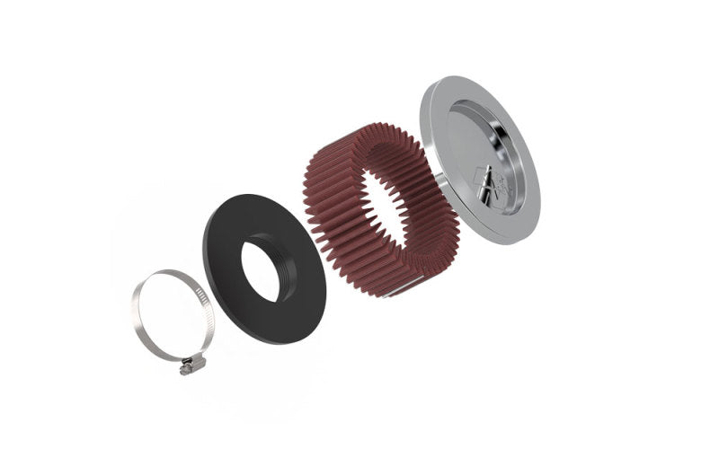 K&N Universal Clamp-On Air Intake Filter: High Performance, Premium, Washable, Replacement Air Filter: Flange Diameter: 2.4375 In, Filter Height: 2 In, Flange Length: 0.625 In, Shape: Round, RC-0850