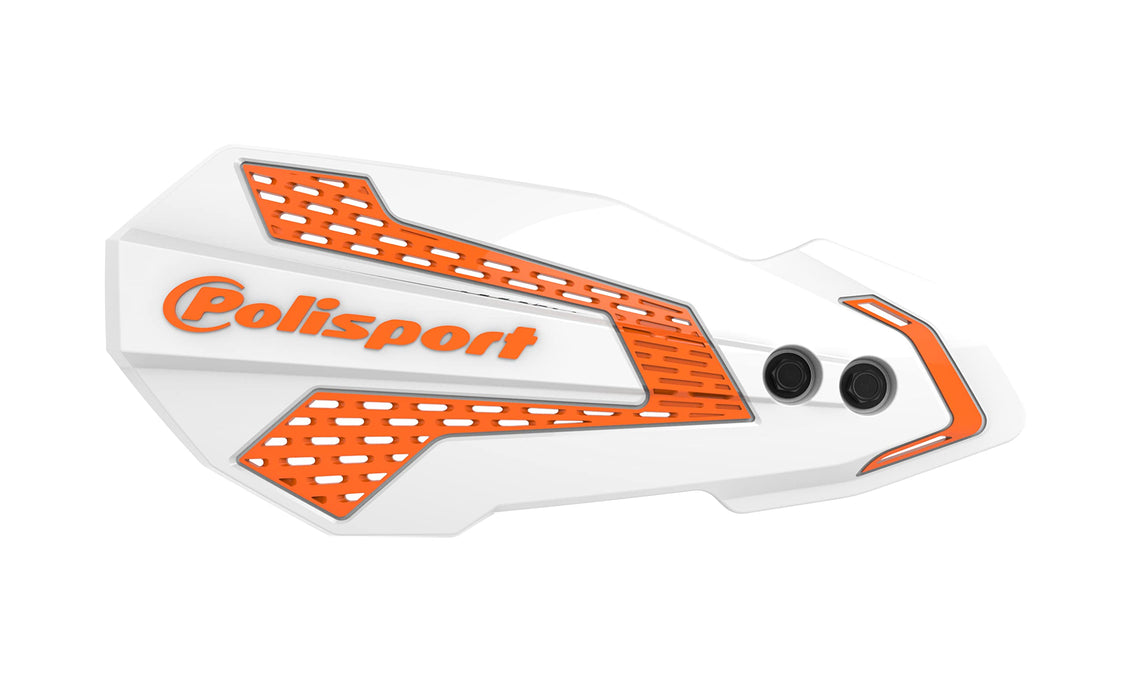 Polisport 8308200004 MX Flow Perch Mount Handguard - White/Orange