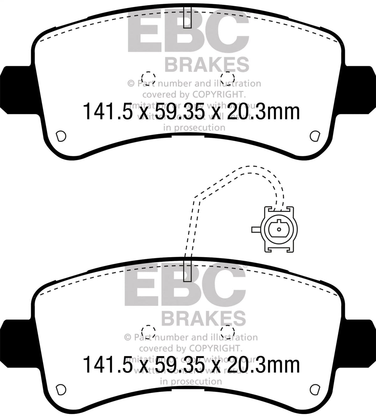 EBC 2014-2016 Fits Ram Trucks Promaster 3.0L Td Yellowstuff Rear Brake Pads DP43060R