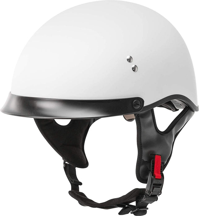 GMAX HH-65 Full Dressed Motorcycle Street Half Helemet (Matte White, Large)