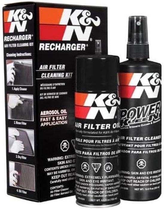 K&N Air Filter Cleaning Kit: Aerosol Filter Cleaner and Oil Kit; Restores Engine Air Filter Performance; Service Kit-99-5000, Multi