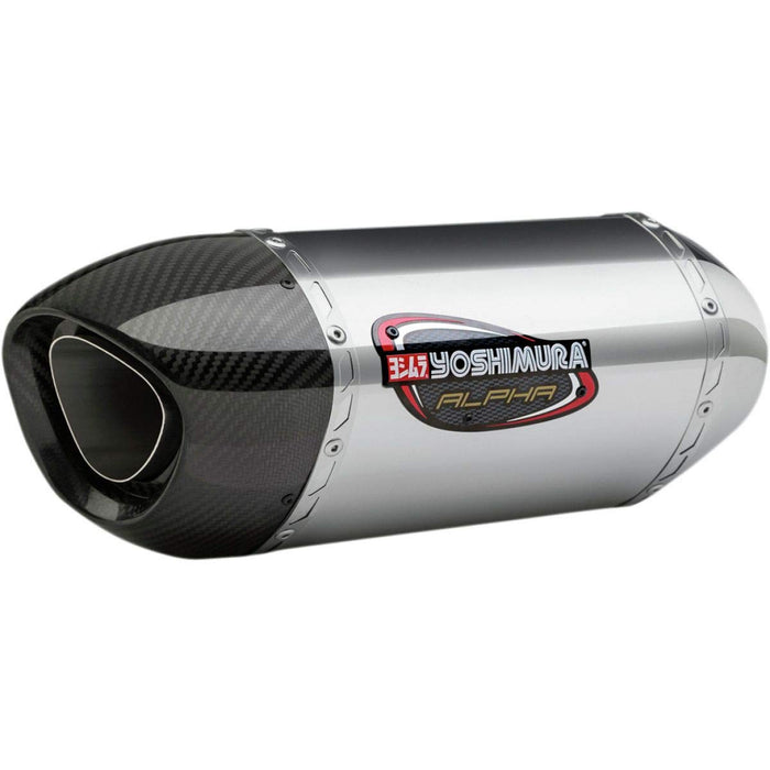 Yoshimura Alpha Slip-On Exhaust (Street/Stainless Steel/Stainless Steel/Carbon Fiber) Compatible with 12-18 Kawasaki ZX10R