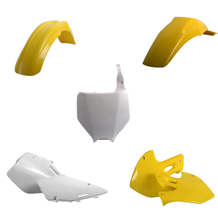 Polisport Full Plastic Kit for Suzuki RMZ250 (2004-2006) OEM Quality Restyling Kit with Superior Fit, Flexibility, and Durability (Yellow/White)