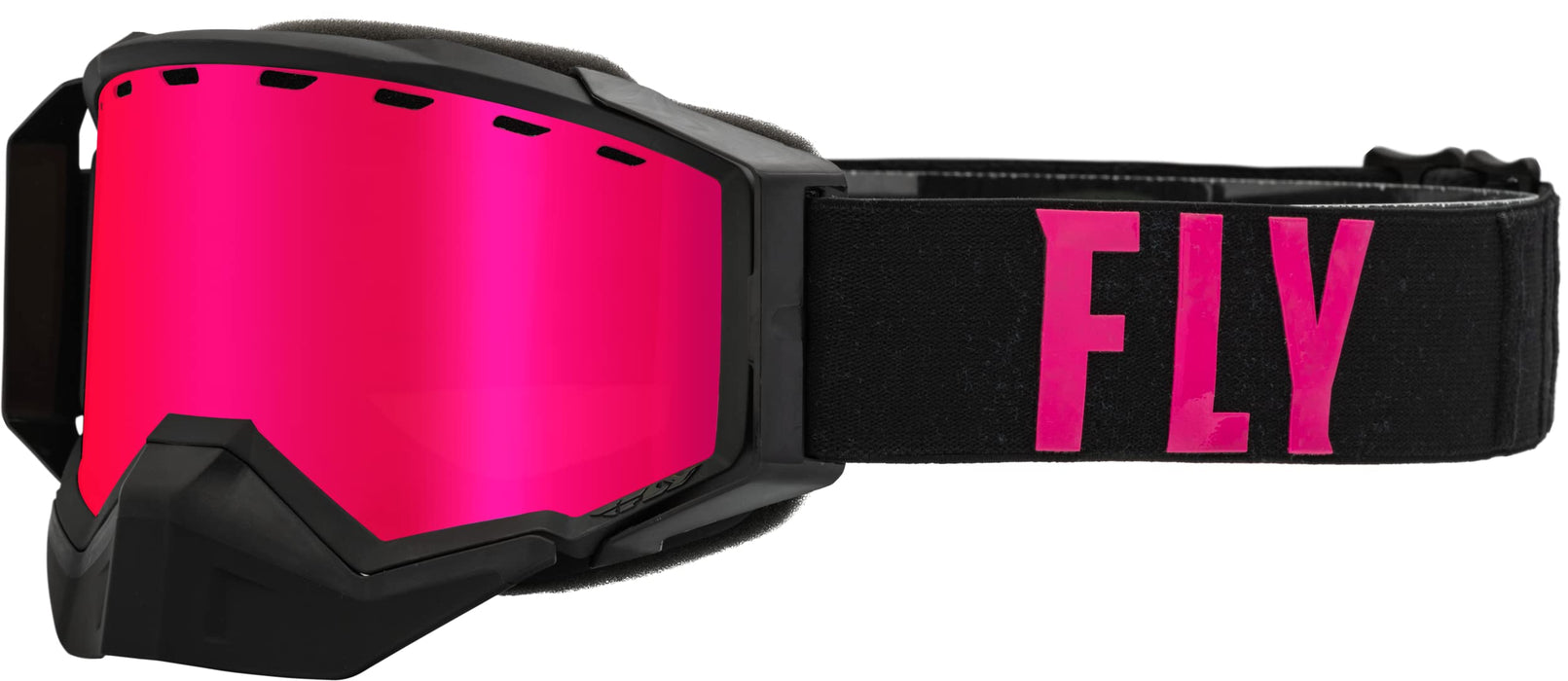 Fly Racing 2023 Zone Pro Snow Goggle (Black/Pink W/Pink Mirror/Polarized Smoke Lens, Adult)