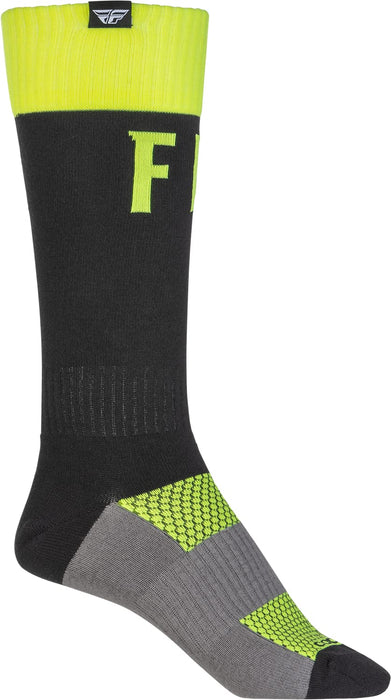 Fly Racing 2022 MX Pro Riding Socks (Hi-Vis/Black, SM/MD)