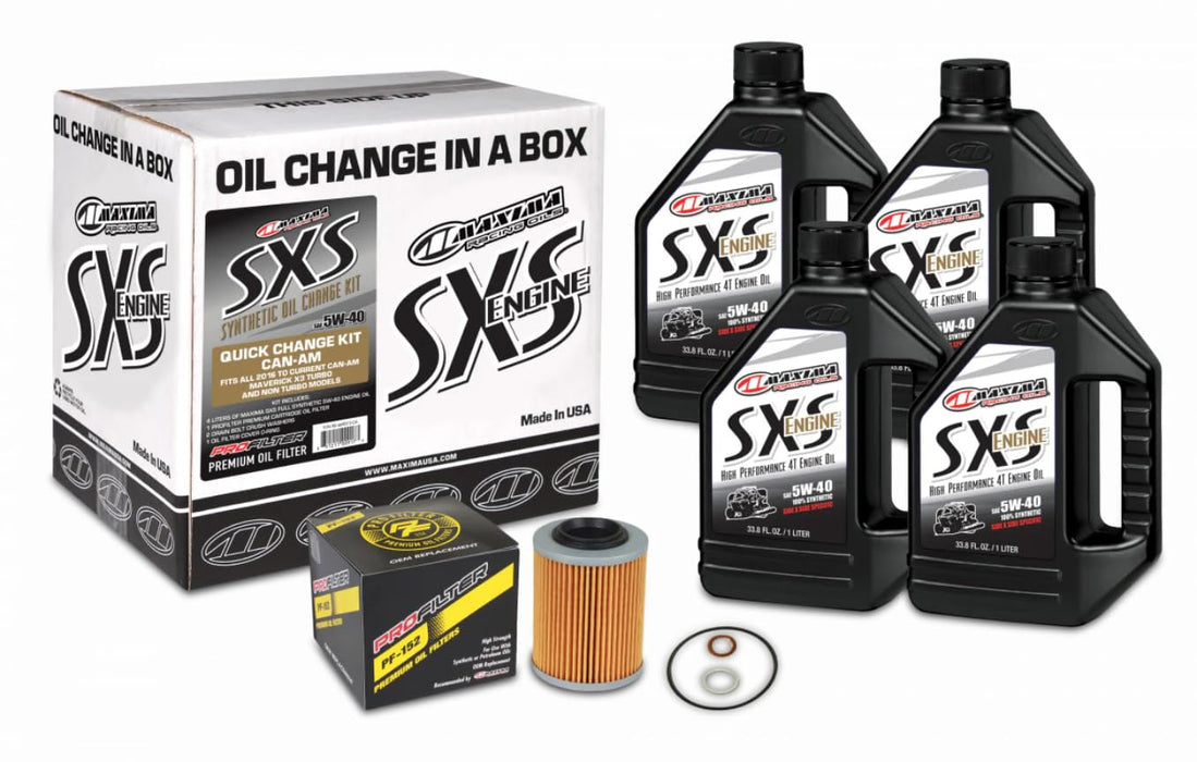 SXS Can-Am Oil Change Kit 5W-40 Full-Syn Maverick X3