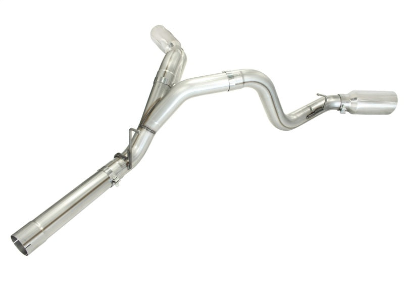 aFe MachForce XP Exhaust 4inch DP-Back All SS 2011-14 GM Diesel Trucks V8-6.6L LML Polished 49-44043-P