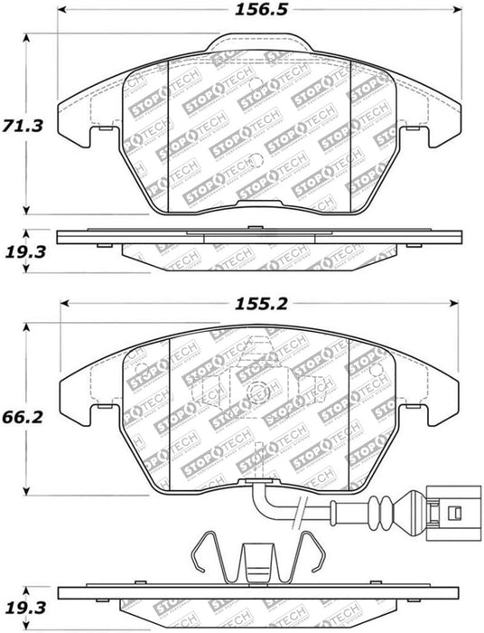 StopTech Street Select Brake Pads Front 305.1107