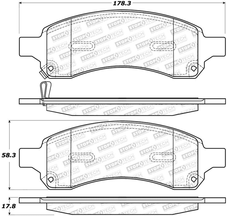 StopTech Street Brake Pads Rear 308.1691