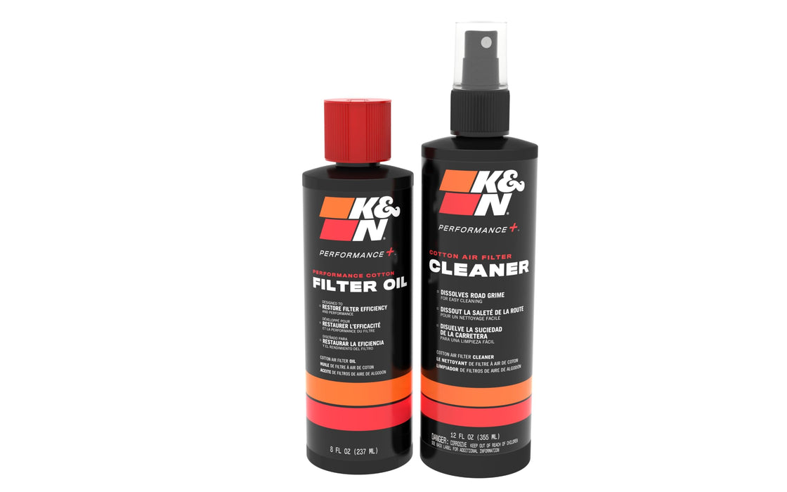 K&N Air Filter Cleaning Kit: Squeeze Bottle Filter Cleaner and Red Oil Kit; Restores Engine Air Filter Performance; Service Kit-99-5050