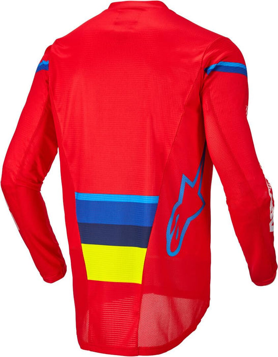 Alpinestars Techstar Quadro Jersey Bright Red/Ylw Fluo/Blue Lg (3761122-3057-L)