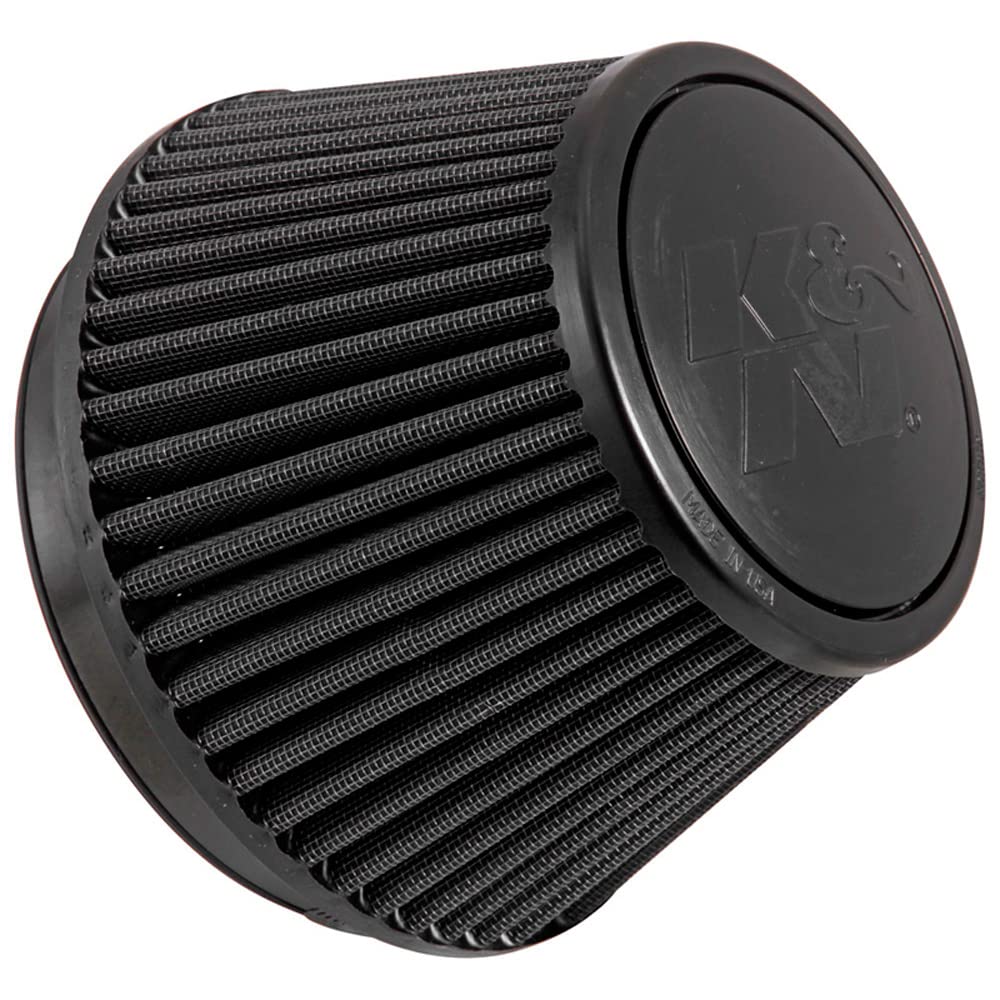 K&N Universal Rubber Filter Round Tapered 6in Flange ID x 7.5in Base OD x 5.25in Top OD x 6.75in H RU-3106HBK