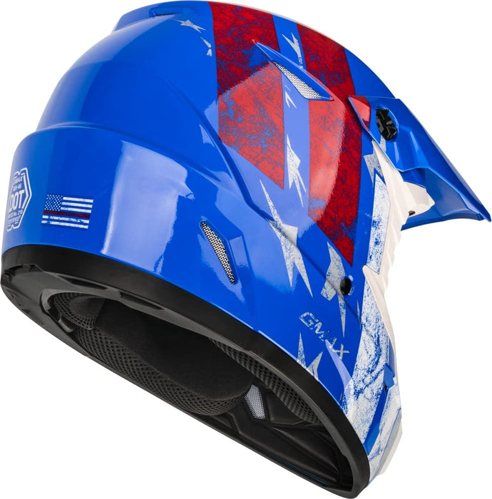 Gmax D3465045 Mx-46 Patriot Off-Road Helmet Red/White/Blue Md