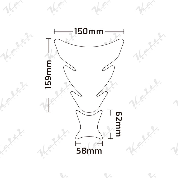 Keiti Motorcycle Tank Pad Universal Carbon Sleek Cut KT3200