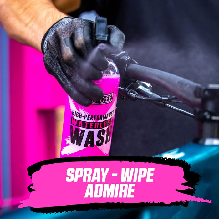 Muc Off Waterless Wash, 750 Milliliters - High-Performance, No Rinse Bike Cleaning Spray That Cleans and Polishes - Suitable for All Types of Bicycle