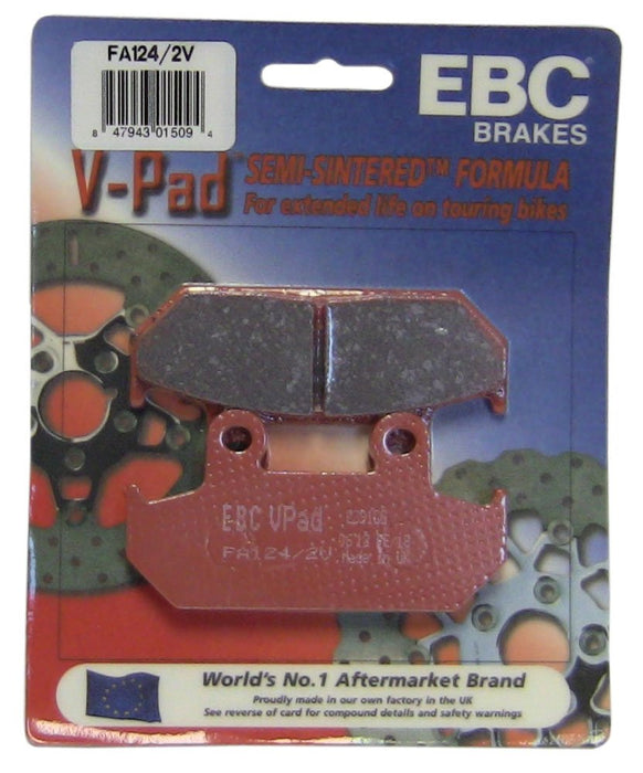 EBC Brakes FA124/2V Semi Sintered Disc Brake Pad, Black, One-Size