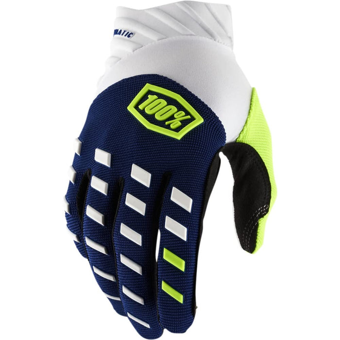 100% Airmatic Gloves Navy/White Lg 10000-00017