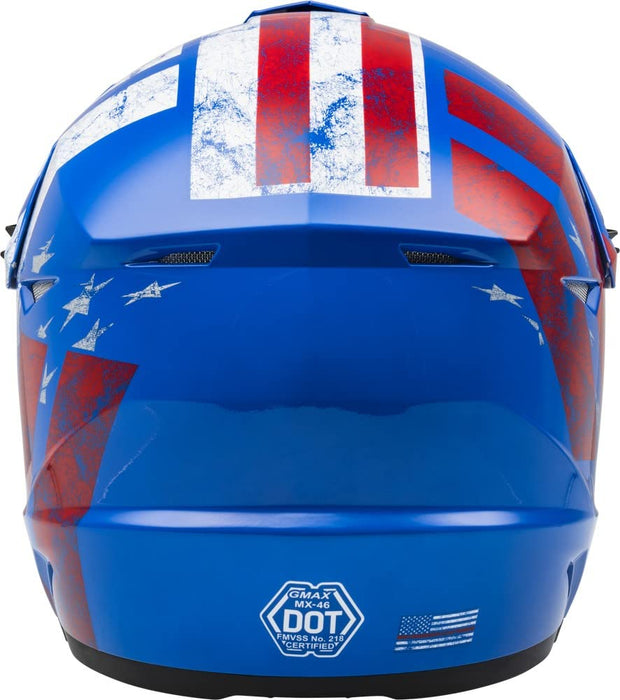 Gmax D3465045 Mx-46 Patriot Off-Road Helmet Red/White/Blue Md