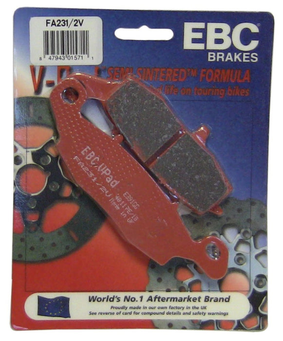 EBC Brakes FA231/2V Semi Sintered Disc Brake Pad, Black, One-Size