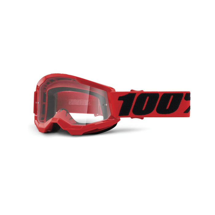 100% STRATA 2 JUNIOR Goggle Red - Clear Lens