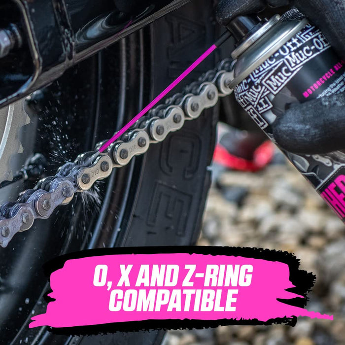 Muc Off All-Weather Motorcycle Chain Lube, 400 Milliliters - Premium Motorbike Chain Lubricant Spray - Formulated for All Weather Conditions