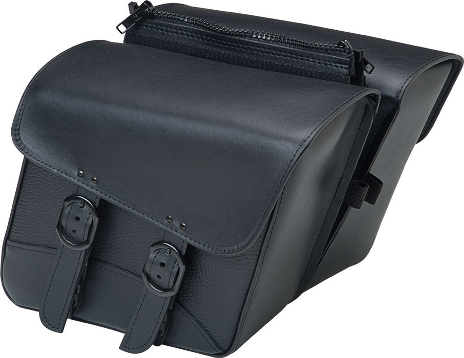 Dowco Willie & Max 59588-00 Black Jack Series: Synthetic Leather Compact Slant Motorcycle Saddlebag Set, Black, Universal Fit, 10 Liter Each/20 Liter Total Capacity