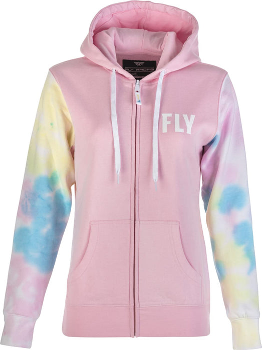 Fly Racing 358-00712X Women's Fly Tie-Dye Zip Up Hoodie Pink/Yellow/Blue 2X