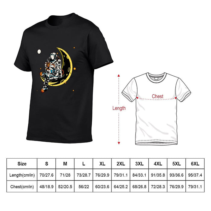 Skull Astronaut Funny Cotton Men's T-Shirt Tops Universe explorationAstronauts (27)