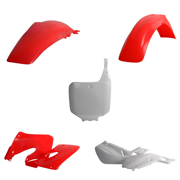 Polisport Full Plastic Kit for Honda CR125R(98-99) & CR250R(97-99) OEM Quality Restyling Kit with Superior Fit, Flexibility, and Durability (Red/White)