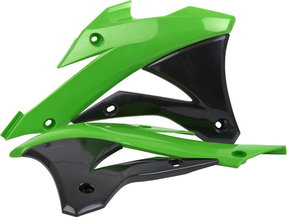 Polisport Radiator Shroud Set (Green/Black) Compatible With 14-20 KAWASAKI KX85