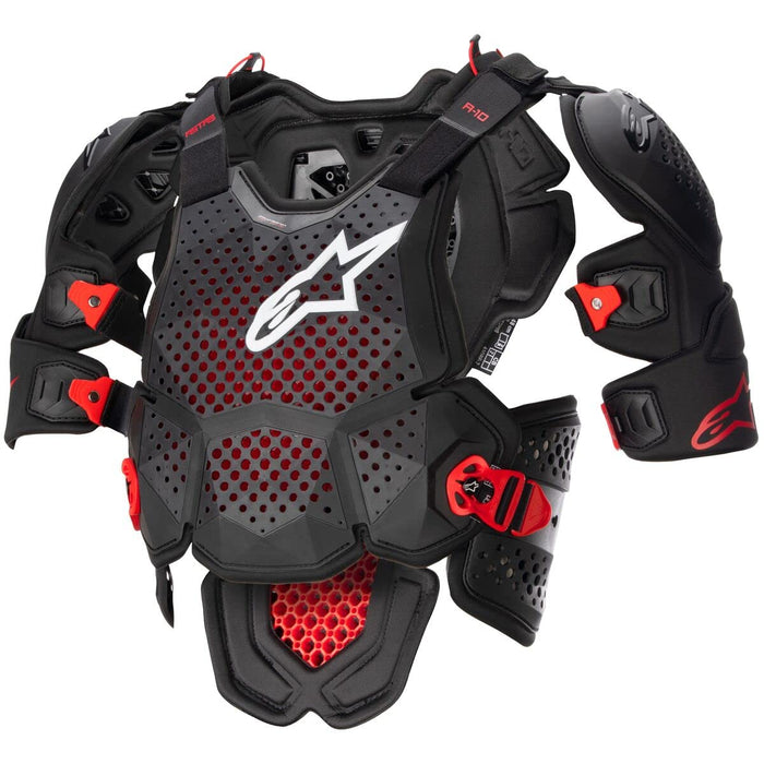 Alpinestars A-10 V2 Full Chest Protector (Anthracite Black Red, XX-Large)