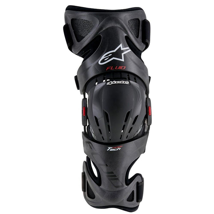 Alpinestars unisex-adult Fluid Tech Carbon Knee Brace Set(Black/Red/White,X-Large/XX-Large),1 Pack