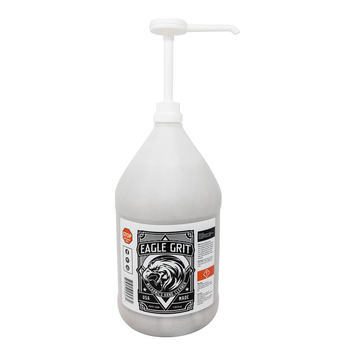 Eagle Grit Heavy Duty Industrial Hand Cleaner for Auto Grease, Dirt, Oil, Paint - Eco-Friendly Moisturizing Silica Formula - (1 Gallon Hand Pump Jug)