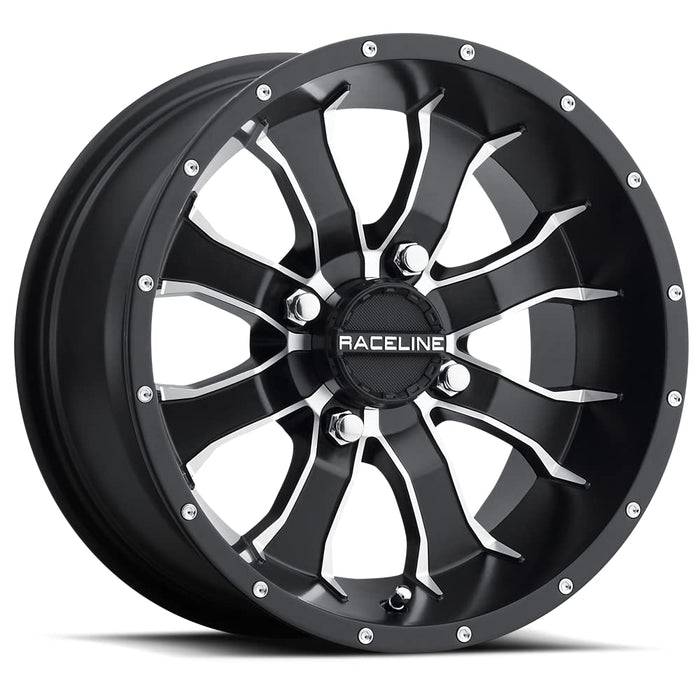 Raceline Wheels A77 MAMBA UTV/ATV Wheel Black Machined Finish 12x7" 4x156", 5 mm offset/(4.2"B/S)