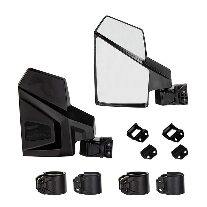 Kolpin 98312 Black UTV Side Rear Mirror Combo Package