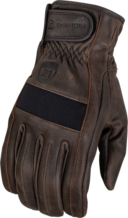 Highway 21 Men's Motorcycle Jab Full Leather Gloves (Brown, 4X-Large)