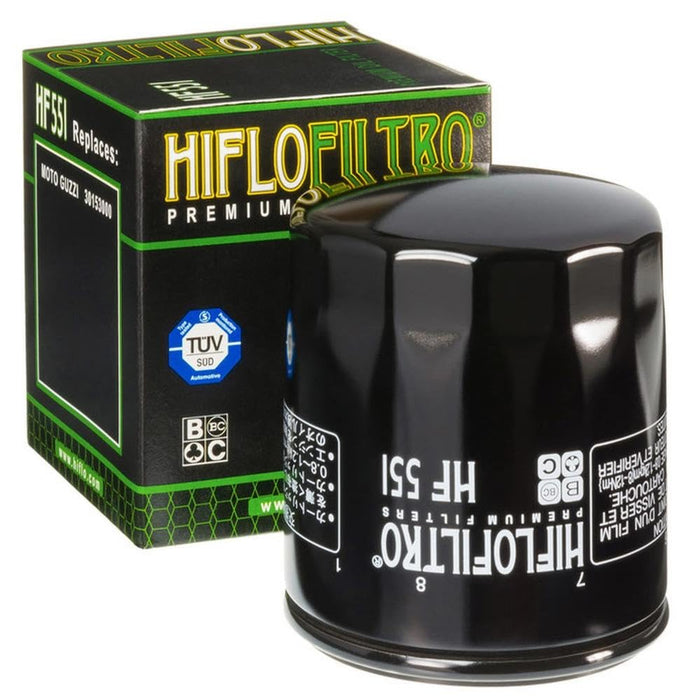 Hiflofiltro HF551 Premium Oil Filter, Black