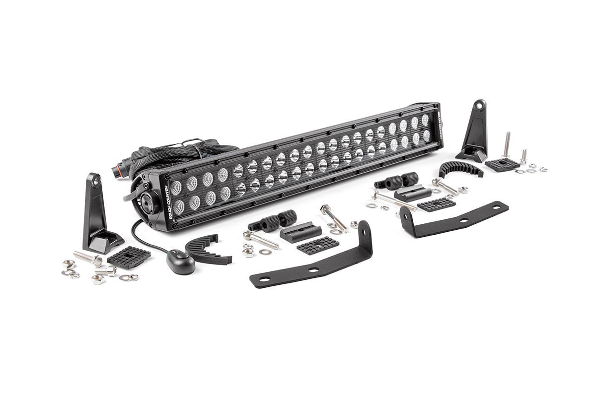 Rough Country Led Light Kit Bumper Mount 20" Black Dual Row Fits Nissan Titan Xd (16-23) 70645