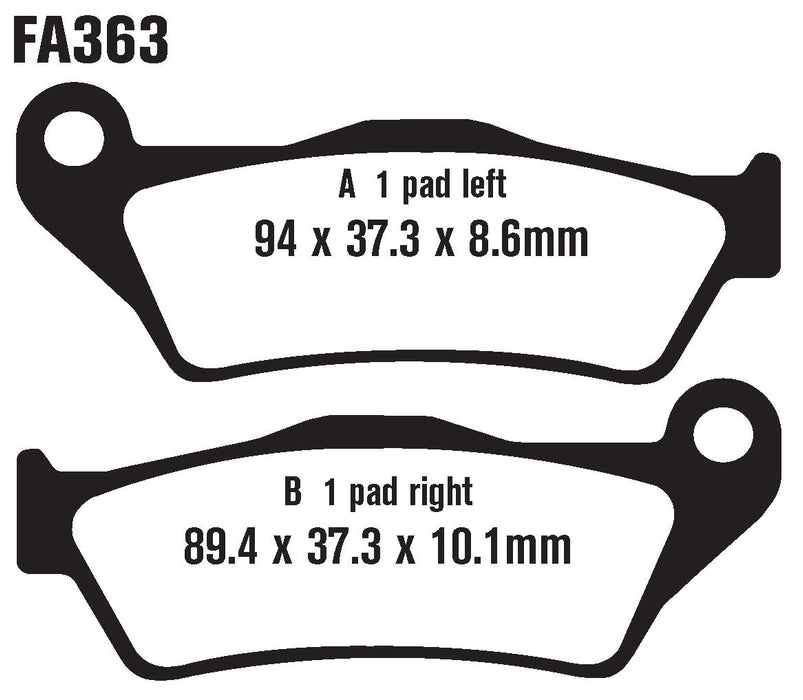 EBC Brakes FA363V Semi Sintered Disc Brake Pad