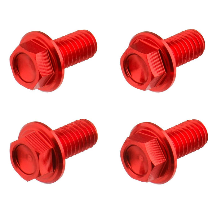 DRC Aluminum Flange Bolts Red 6x12mm 4 Pack D58-51-212