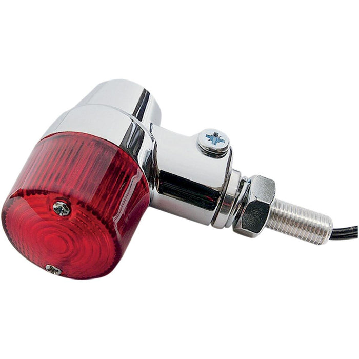 K&S Technologies Chrome Aluminum Marker Lights - Round #3 with Red Lens - Dual Filament