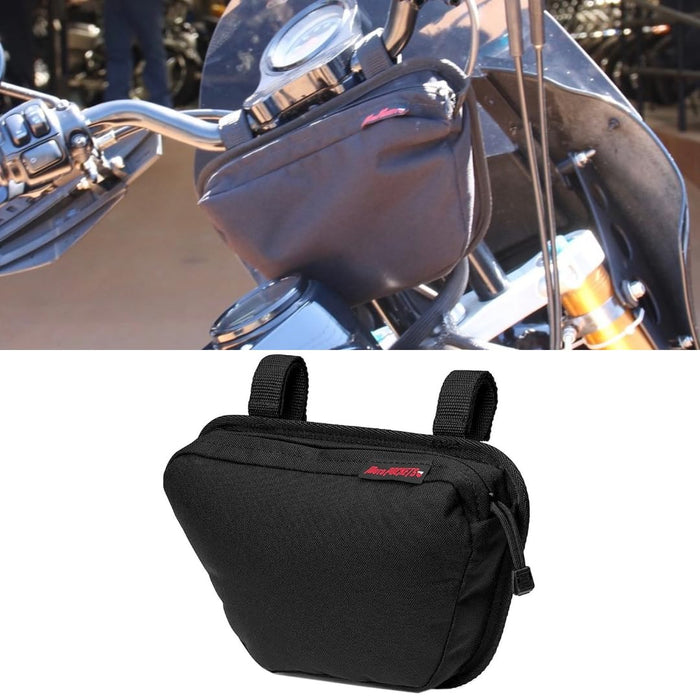 Moto Pockets Motorcycle T-BAR Handlebar Bag, Fits Harley Davidson, Double Lockable Zippers, Made In The USA!