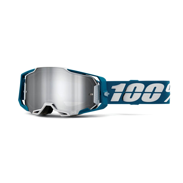 100% ARMEGA Premium Protective Sport Goggles with Ultra HD Lens & Nose Guard (Albar - Mirror Silver Flash Lens)