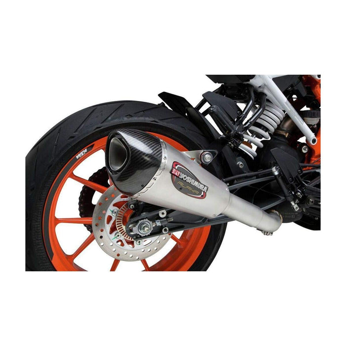 Yoshimura Alpha T Slip-On Exhaust (Street/Stainless Steel/Stainless Steel/Carbon Fiber/Works Finish) Compatible with 17-18 KTM RC390