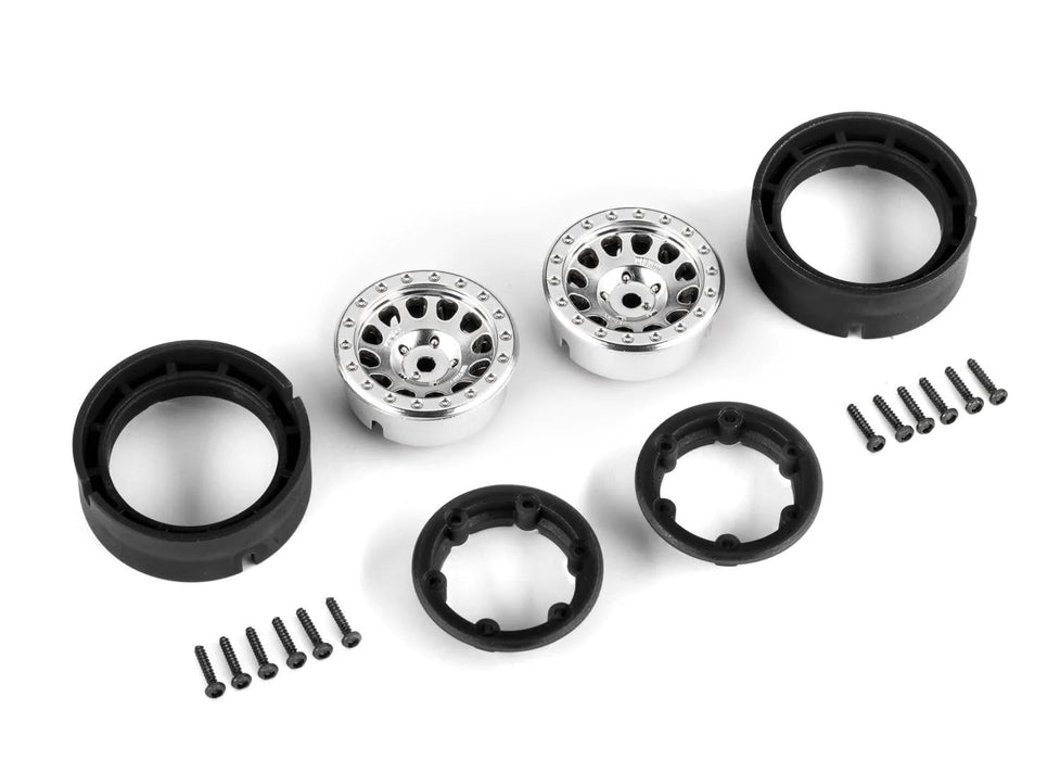 Traxxas 9781-SATIN Wheels 1.0' Method Wheels 105 (Satin Chrome Beadlock) (2)