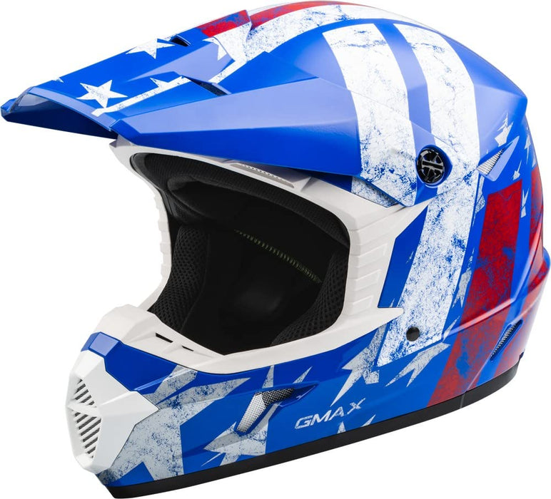 Gmax D3465045 Mx-46 Patriot Off-Road Helmet Red/White/Blue Md