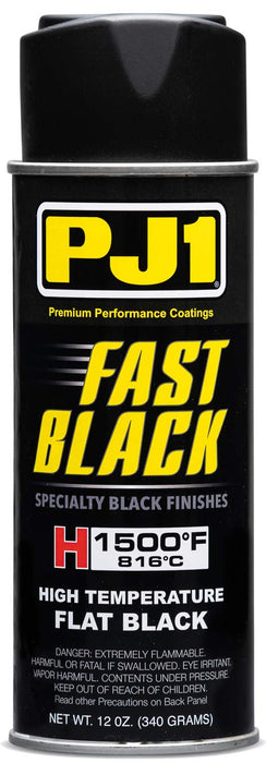 PJ1 16-HIT Flat Black Hi-Temp Spray Paint (Aerosol), 12 oz